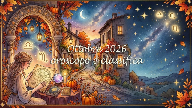 Locandina per l'oroscopo del mese di ottobre 2026 - &copy; Gemini IA.