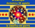 L'oroscopo con la classifica del 30 agosto: 1ﾟAriete, 2ﾟAcquario, 3ﾟCapricorno