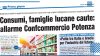 Famiglie lucane, oltre 1.500 euro di spese fisse al mese: l'allarme Federconsumatori