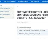 Continuit&agrave; didattica bollettino sul sostegno