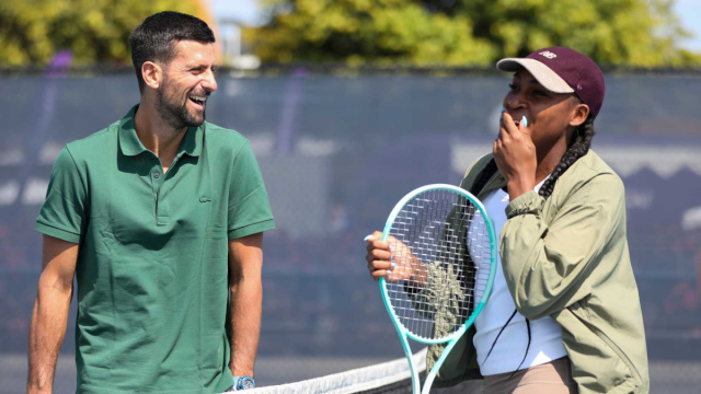 Novak Djokovic vs. Coco Gauff in giant tennis pong battle. Who ... &copy; Creative Commons