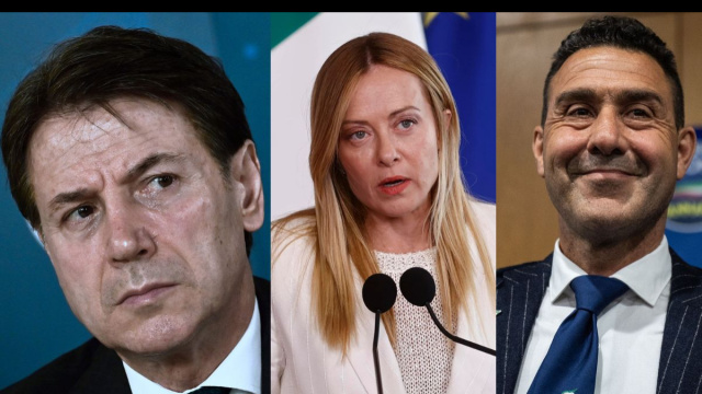Giuseppe Conte, Giorgia Meloni e Roberto Vannacci (&copy; Facebook)