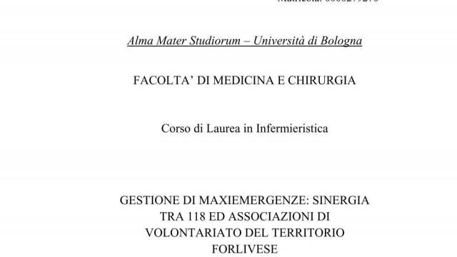 Tesi di Nunziatini Daniele - 118er &copy; Creative Commons