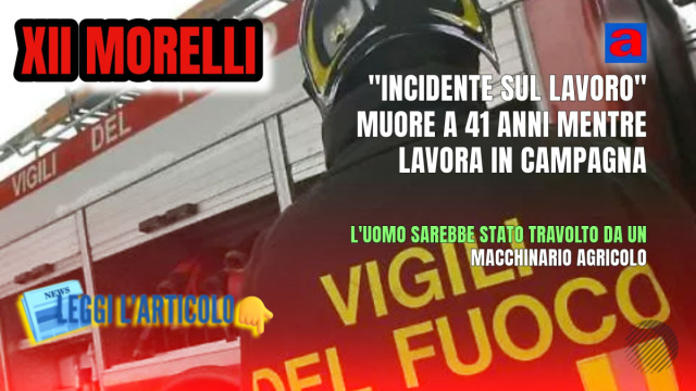 XII MORELLI: Incidente sul lavoro, muore un uomo di 41 anni &ndash; in ... &copy; Creative Commons