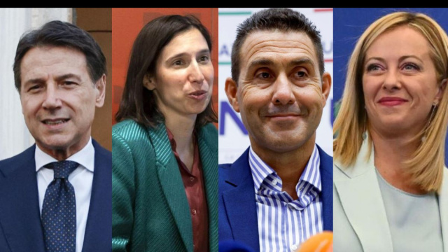 Giuseppe Conte, Elly Schlein, Roberto Vannacci e Giorgia Meloni (&copy; Facebook).
