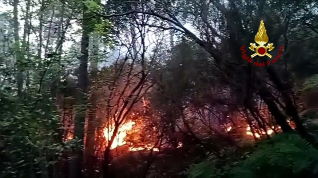 Incendio sul Monte Faeta: le "strisce" di fuoco visto dell'alto ... &copy; Creative Commons