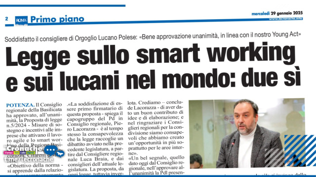 LEGGE SULLO SMART WORKING E SUI LUCANI NEL MONDO: DUE S&Igrave; &copy; Creative Commons