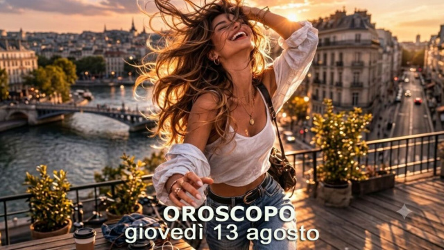 Locandina per l'oroscopo di gioved&igrave; 13 agosto 2026 - &copy; Gemini IA.