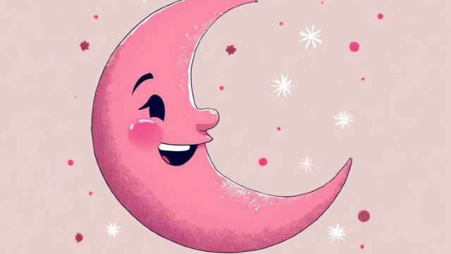Luna rosa che sorride &copy; Grok AI X
