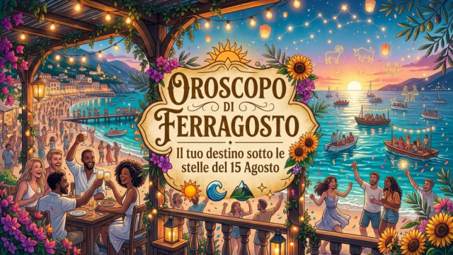 Locandina per l'oroscopo di Ferragosto 2026 - &copy; Pixabay IA.