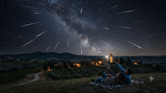 Cielo con stelle cadenti- &copy;Gemini AI