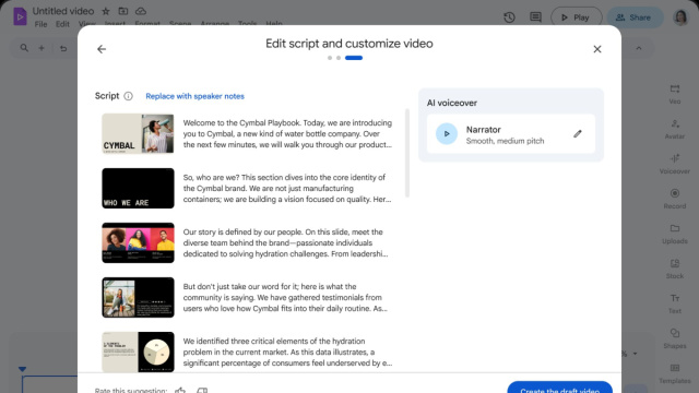 Google Workspace Updates: Edit your AI-generated scripts when you ... &copy; Creative Commons