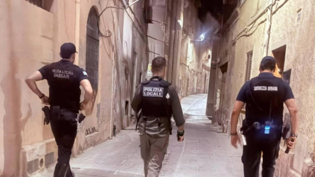 Centro storico di Sassari, presidio notturno della polizia locale &copy; Creative Commons