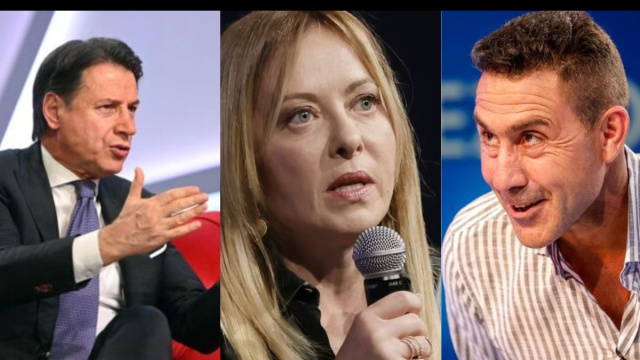 Giuseppe Conte, Giorgia Meloni, Roberto Vannacci (&copy; Facebook)