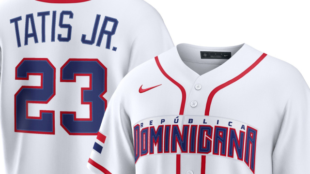 Maglia da baseball bianca da uomo Nike Fernando Tatis Jr ... &copy; Creative Commons
