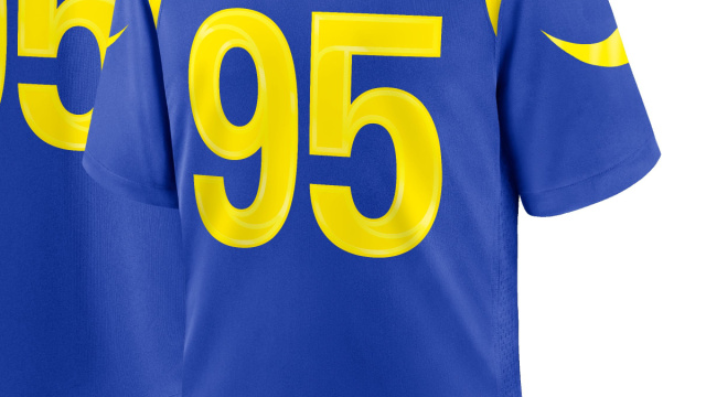 Maglia da gioco da uomo Nike Myles Garrett Royal Los Angeles Rams &copy; Creative Commons