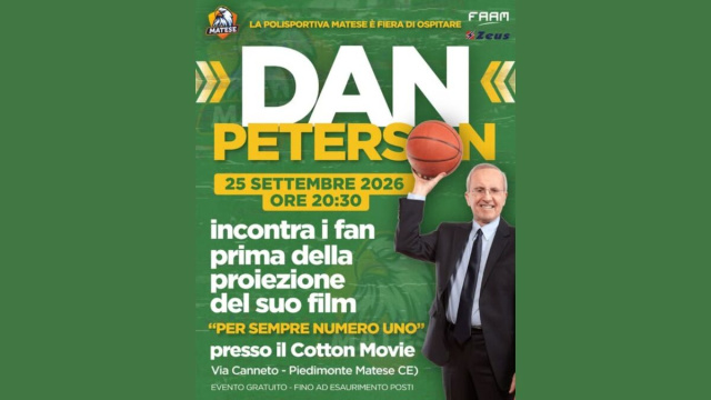 Dan Peterson a Piedimonte Matese: la Polisportiva Matese ospita una serata dedicata al basket