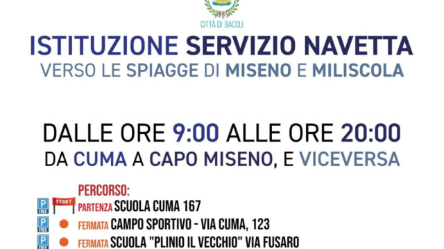 Servizio navetta gratuito per il litorale di Miseno e Miliscola a ... &copy; Creative Commons