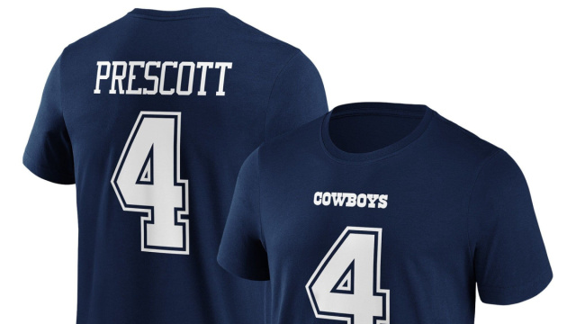 Maglietta con nome e numero della casa dei Dallas Cowboys - Dak ... &copy; Creative Commons