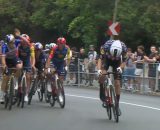 Remco Evenepoel infuriato con Skujins - &copy; Screenshot Eurosport