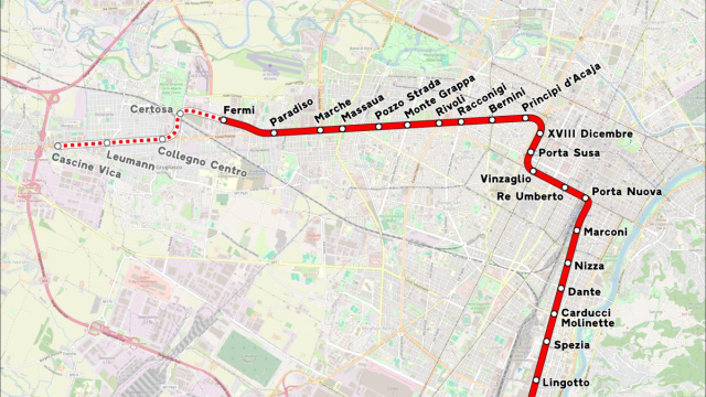 Archivi:Torino - mappa metropolitana.png - Wikipedia &copy; Creative Commons
