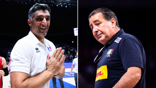 Fef&egrave; De Giorgi e Andrea Giani, avversari in Italia - Francia dell ... &copy; Creative Commons