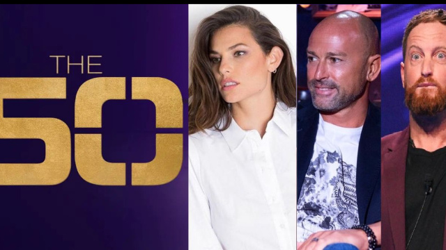 Il logo di The 50, Dayane Mello, Stefano Bettarini e Mattia Fumagalli &copy; Prime Video/Mediaset.