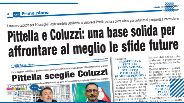PITTELLA-COLUZZI: BASE SOLIDA PER AFFRONTARE IL FUTURO &copy; Creative Commons