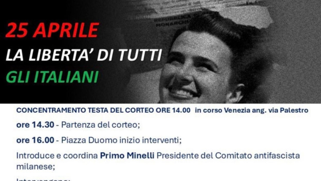 25 Aprile Milano: ⁸Fumarola (Cisl) sul palco di Piazza Duomo &copy; Creative Commons