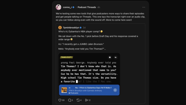 Threads wants to make podcasts easier to follow with transcripts ... &copy; Creative Commons