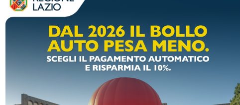 Lazio, oltre 2,4 milioni di proprietari esentati dal bollo auto e moto