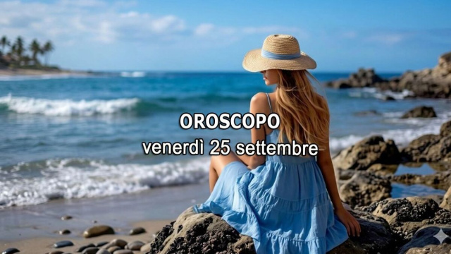 Locandina per l'oroscopo di venerd&igrave; 25 settembre 2026 - &copy; Gemini IA.