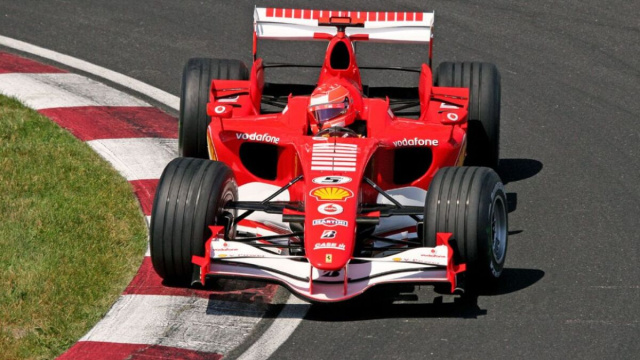 Michael Schumacher in Canada sulla Ferrari.