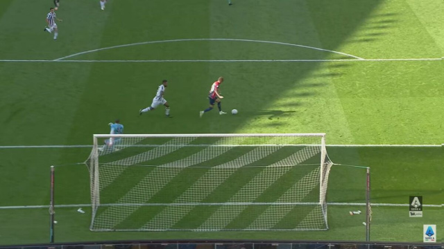 Daniel Maldini in gol contro l'Udinese - Screenshot Serie A.