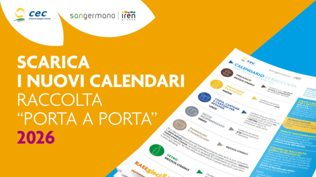 On-line i calendari 2026 per la raccolta &ldquo;porta a porta&rdquo; di tutti ... &copy; Creative Commons