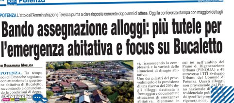 Potenza, via alla graduatoria provvisoria per l'edilizia residenziale pubblica