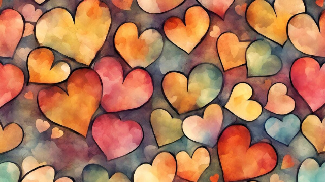 disegno di cuori su sfondo autunnale &copy; Pixabay
