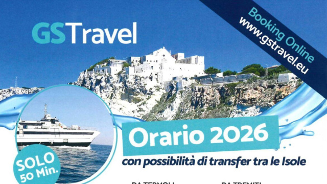Orari e tariffe 2026 per l'arcipelago delle Isole Tremiti. &copy; Creative Commons
