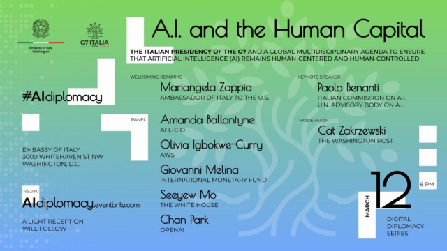 G7 e intelligenza artificiale all'Ambasciata d'Italia a Washington ... &copy; Creative Commons