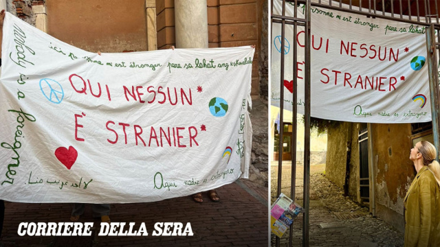 Genova, la polizia rimuove uno striscione contro il tetto agli ... &copy; Creative Commons