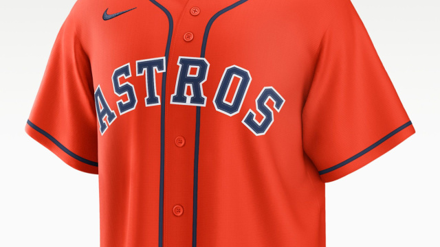 Jose Altuve Houston Astros Men's Nike MLB Replica Jersey. Nike.com &copy; Creative Commons