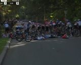 La caduta in cui &egrave; stata coinvolta Caroline Andersson - &copy; Screenshot Eurosport