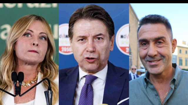 Giorgia Meloni, Giuseppe Conte e Roberto Vannacci (&copy; Facebook)