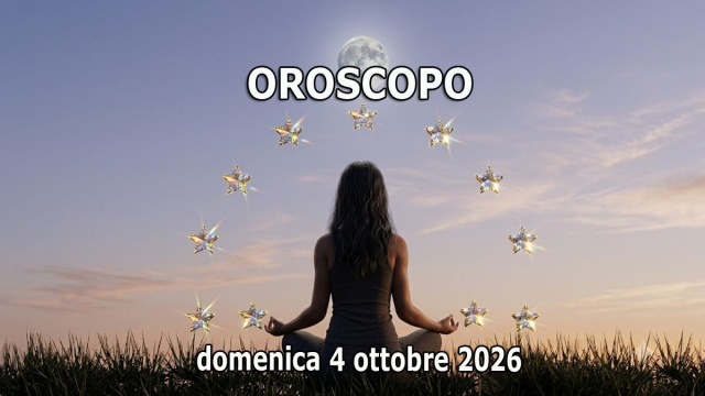 Locandina per l'oroscopo di domenica 4 ottobre 2026 - &copy; Roberta Carsoli.