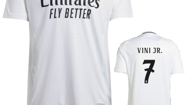 REAL MADRID VINICIUS JR JUNIOR HOME SHIRT 2024-25  CalcioItalia.com &copy; Creative Commons