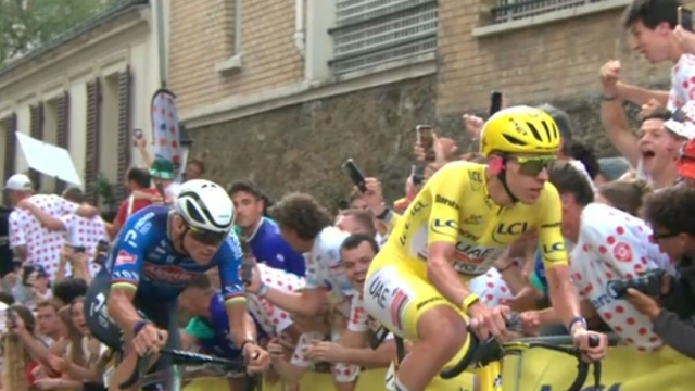 Tadej Pogacar e Mathieu Van der Poel - &copy; Screenshot Eurosport