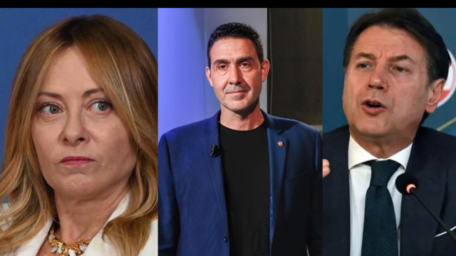 Giorgia Meloni, Roberto Vannacci e Giuseppe Conte (&copy; Facebook)