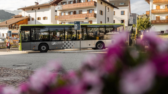 Gli autobus e i taxi nella regione dolomitica Alpe di Siusi &copy; Creative Commons