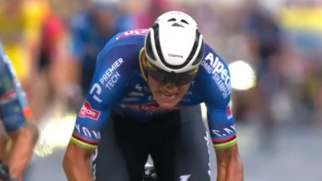 Mathieu Van der Poel, leader dei Paesi Bassi - &copy; Screenshot Eurosport