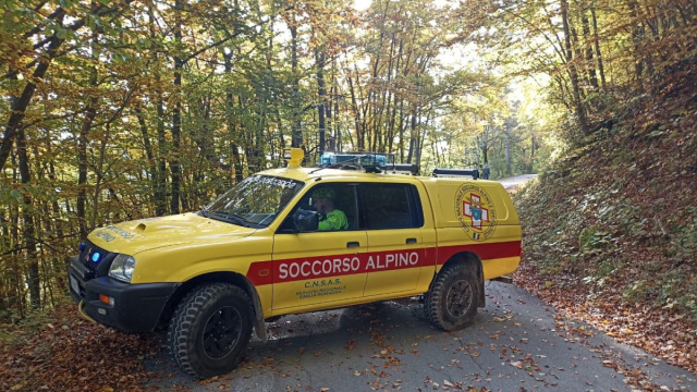 6 aprile 2026. Monte Pezzolo ( Santa Sofia - FC). Soccorso biker ... &copy; Creative Commons